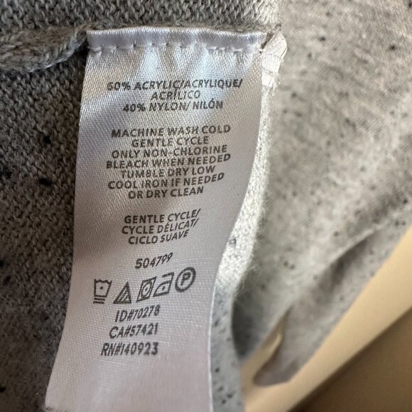 Loft Gray Black Flecked Scoop Neck Tunic Lightweight Sweater Speckled - Small - Picture 5 of 5